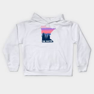 Up North Minnesota Blush Sunset Kids Hoodie